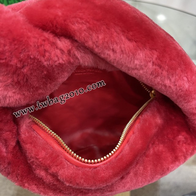 Bottega veneta高端女包 98080天鵝絨 寶緹嘉Jodie經典打結圓形hobo包 BV天鵝絨皮毛新款女包  gxz1390